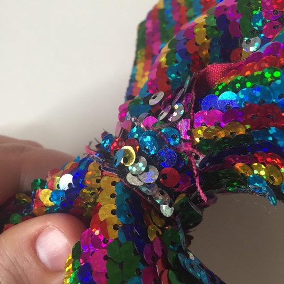 ❤️ Rainbow sequin big head bow hair clip - Picture 4 of 11
